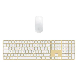 Apple Magic Keyboard 3 Gialla estesa con pad numerico Touch ID + Magic Mouse 3 versione con batteria integrata (Ricondizionato) Italiano - Eccellente
